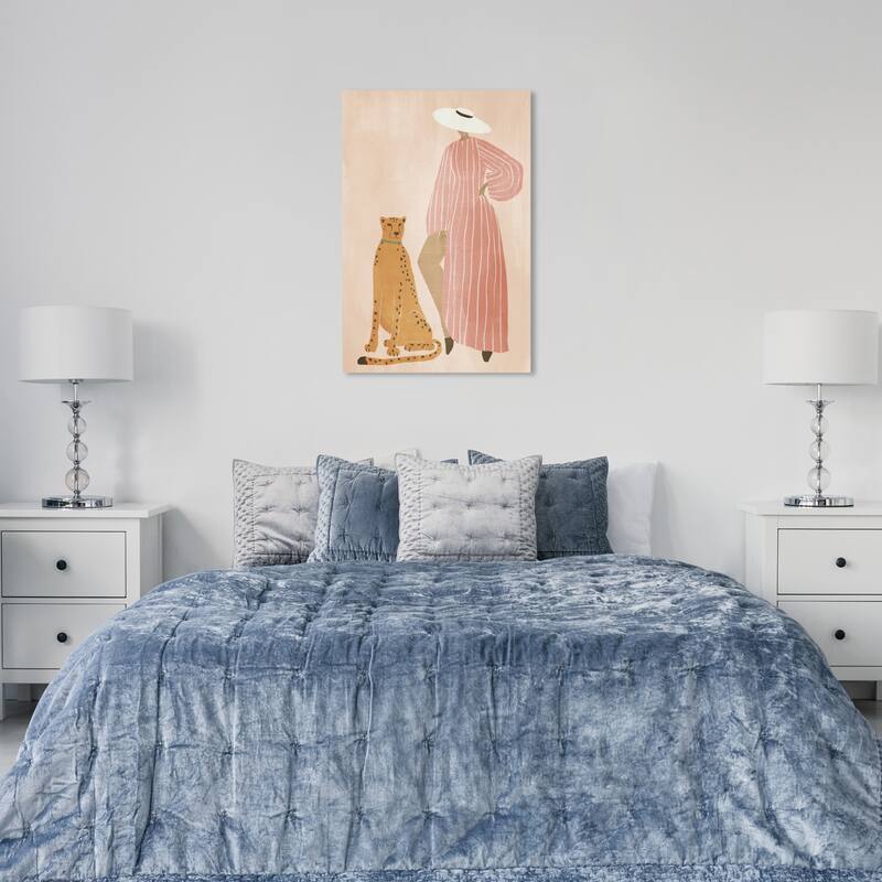 Wynwood Studio Canvas Animals Spots and Stripes II Gold and Light Red Modern & Contemporary Wall Art Canvas Print - 36 x 24
