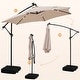 preview thumbnail 50 of 64, Ainfox 10 ft. Patio Offset Solar LED Umbrellas Cantilever Outside Umbrellas with Base