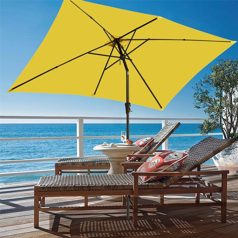 6.5 ft × 10 ft rectangular patio umbrella, outdoor dining table umbrella, UV protection.