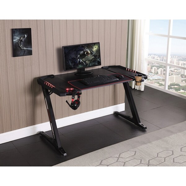Black desk with led lights clearance