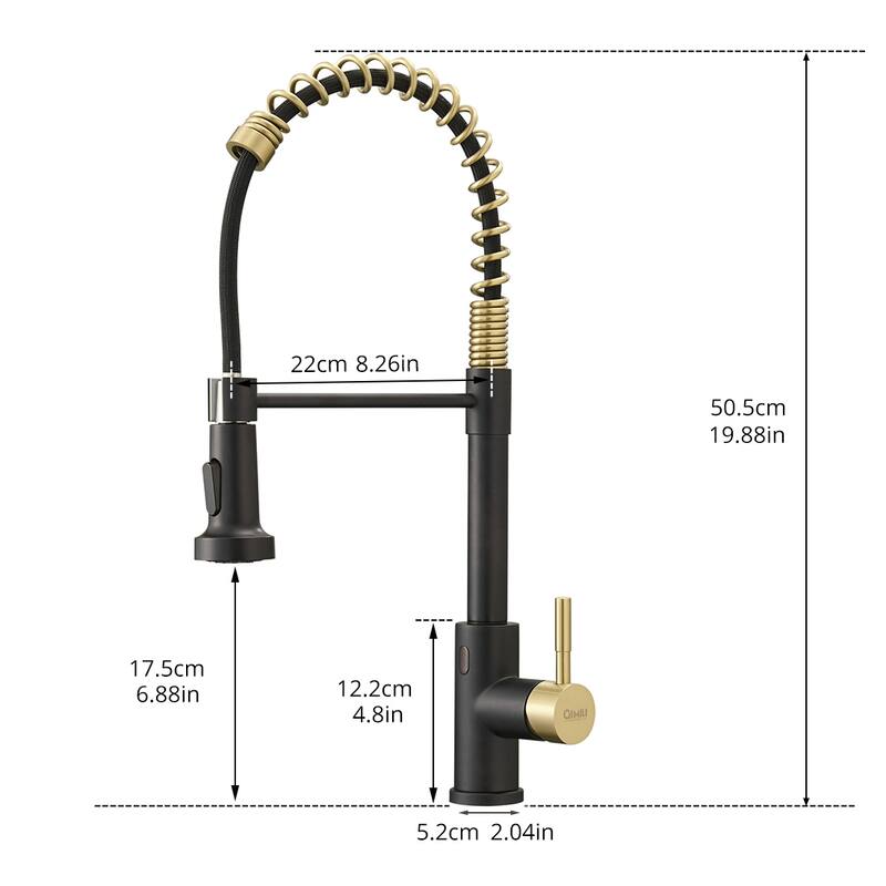 Topcraft Touchless Single Handle Pulldown Sprayer Kitchen Faucet