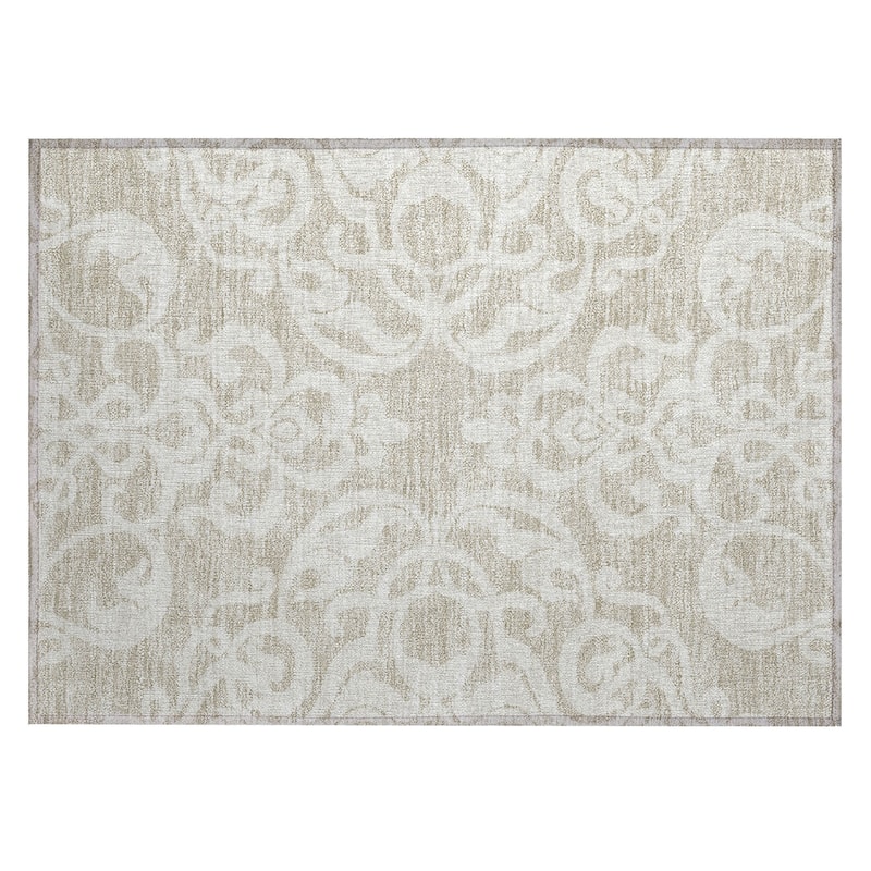 Machine Washable Indoor/ Outdoor Damask Glam Chantille Rug