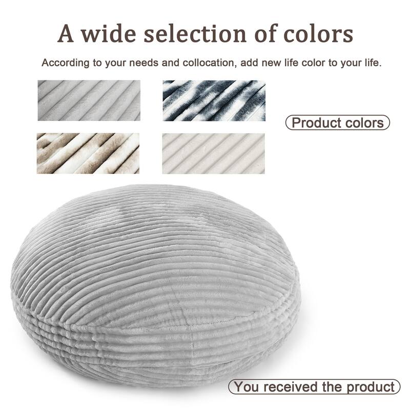 5-foot Round Plush Corduroy Convertible Bean Bag Chair Lounge