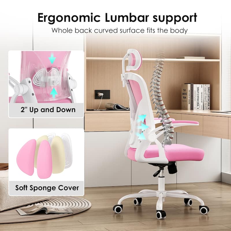 Ergonomic Office Chair, Office Desk Chair with Headrest, High Back Computer Chair with Armrests and Adjustable Lumbar Support