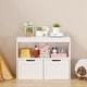 preview thumbnail 1 of 5, Large Capacity White Kids Toy & Book Storage Cabinet Organizer with Removable Wheeled Drawers, MDF Nursery Organizer White