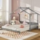 preview thumbnail 25 of 28, Gymax Wooden House Bed Twin to King Daybed w/ Safety Rails & Decorable