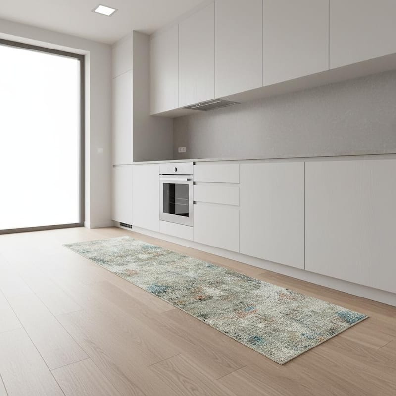 HomeRoots Abstract Modern Rectangle Area Rug - 2' X 8'