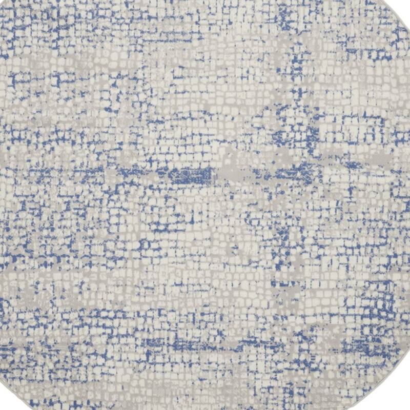 Power Loomed Geometric Abstract Modern Stain Resistant Area Rug - 96' X '96' X '0.39