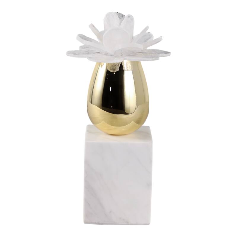 Marble Statue Elegant Floral Decorative Sculpture Object Home Decor