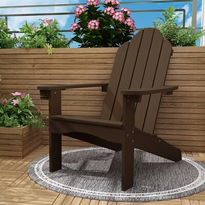 LUE BONA Outdoor Plastic Poly Weather Resistant Patio Adirondack Chair 1-Pack - 35"D x 30"W x 36.2"H