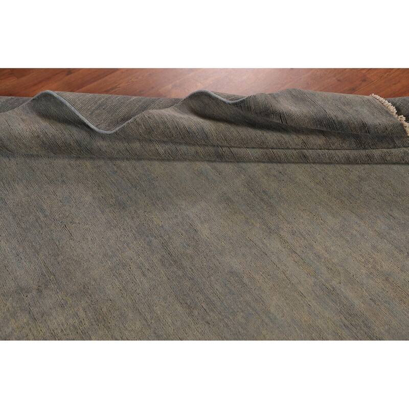 Gray & Beige Modern Gabbeh Oriental Area Rug Hand-Knotted Wool Carpet - 6'7" x 9'3"