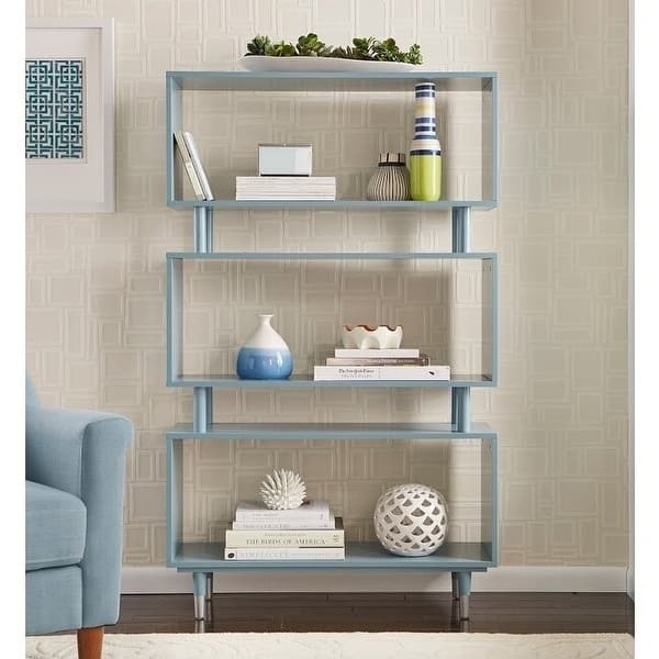 slide 2 of 31, Simple Living Margo Mid-Century Modern 3-tier Bookshelf - 59.5"h x 36"w x 11.8"d