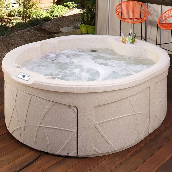 slide 2 of 12, Lifesmart LS200 4-Person 13-Jet 110v Plug and Play Spa with Underwater LED Light