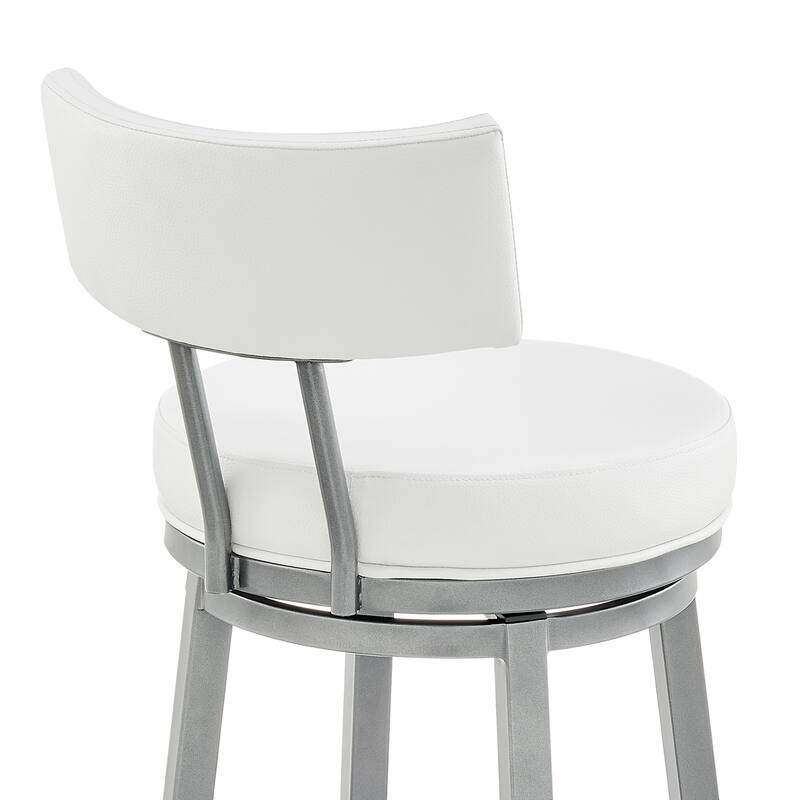 Dalza Faux Leather and Metal 360 Swivel Bar or Counter Stool