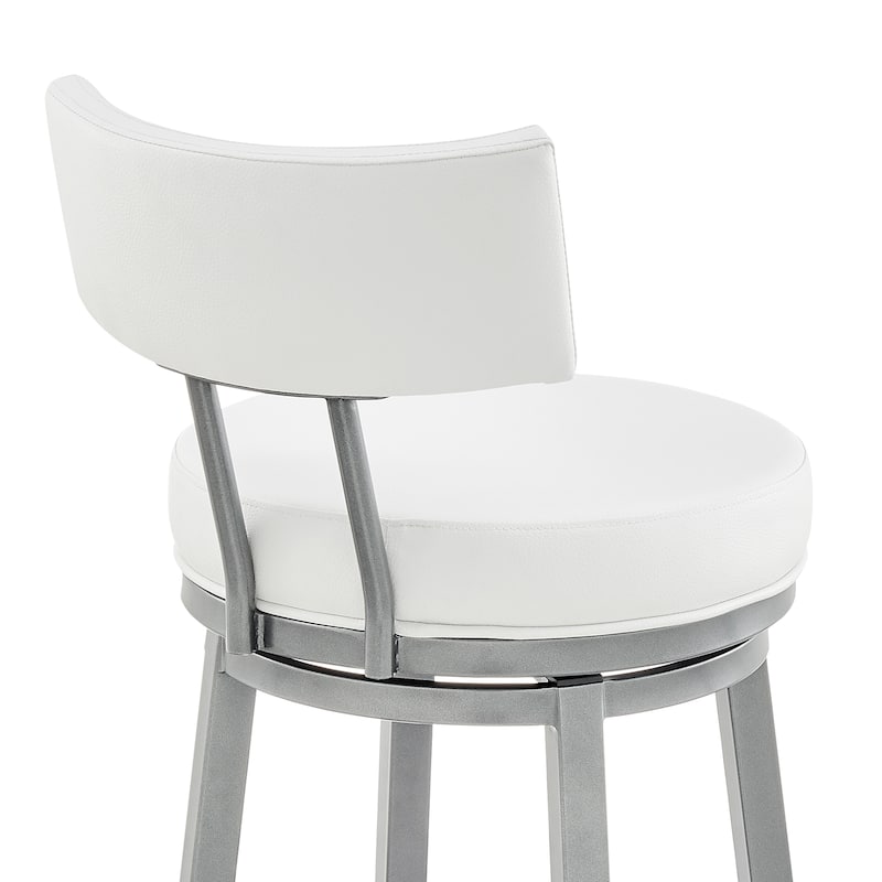 Dalza Faux Leather and Metal 360 Swivel Bar or Counter Stool