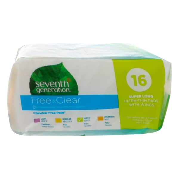 Seventh Generation Chlorine Free Ultra Thin Maxi Pads Super Long with