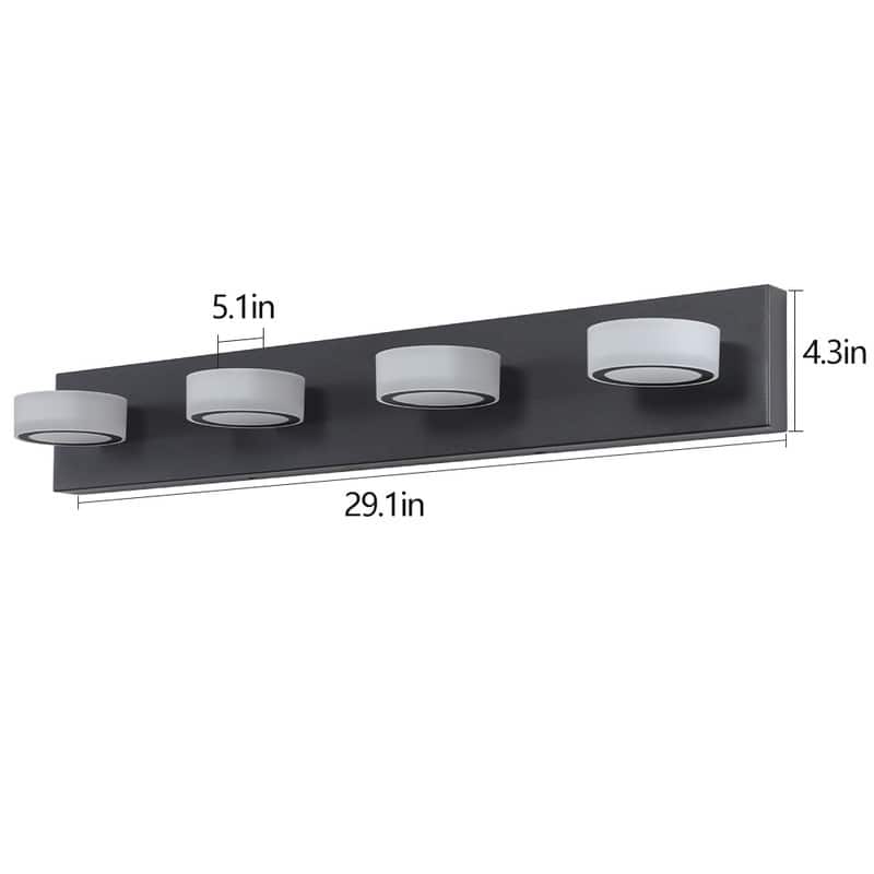 Sleek Black LED Vanity Light – Modern Wall-Mounted Bathroom Fixture for Mirrors & Showers‌