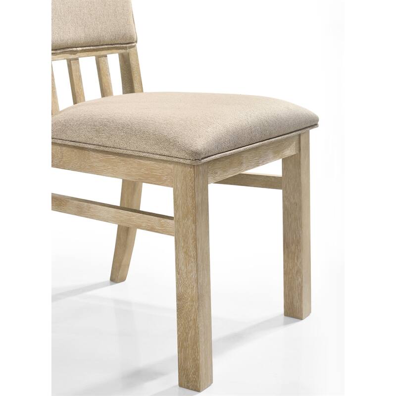 Modern Wood Dining Chair with Cushioned Seat（Set of 2） - N/A