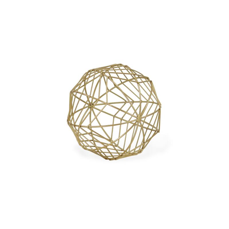 HomeRoots 7" Gold Metal Decorative Orb - 7' X '7' X '7