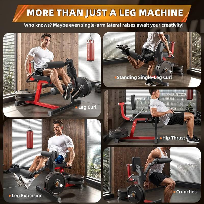 AECOJOY Leg Extension and Curl Lower Body Workout Machine, Heavy Duty Adjustable Leg Rotary Extension