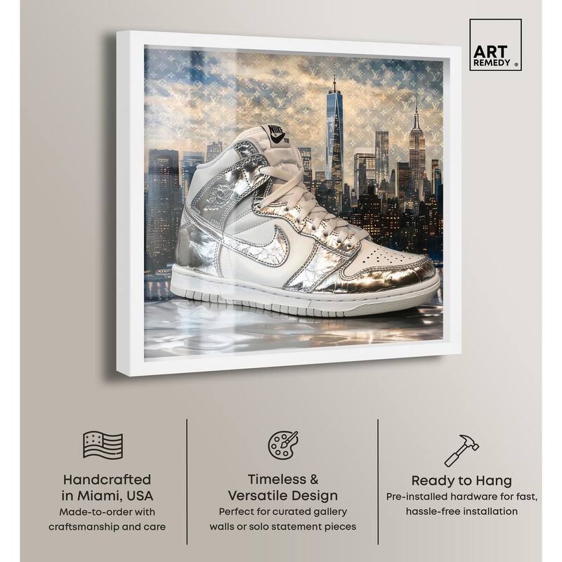 NYC Metallic Sneaker Shadowbox by Art Remedy