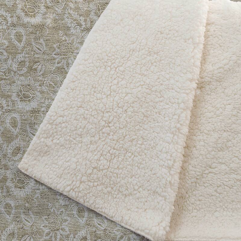 Premium Machine Washable Floral Sherpa Throw Blanket
