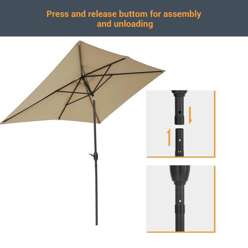 LIVOOSUN 10x6.5ft Patio Market Umbrella Aluminum Table Umbrellas