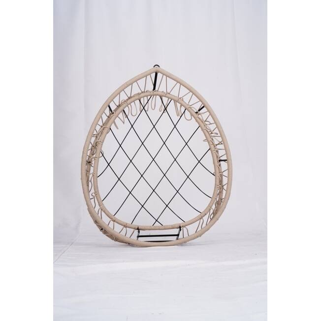 Beige Egg Shaped Hanging Chair with Stand - 24.4