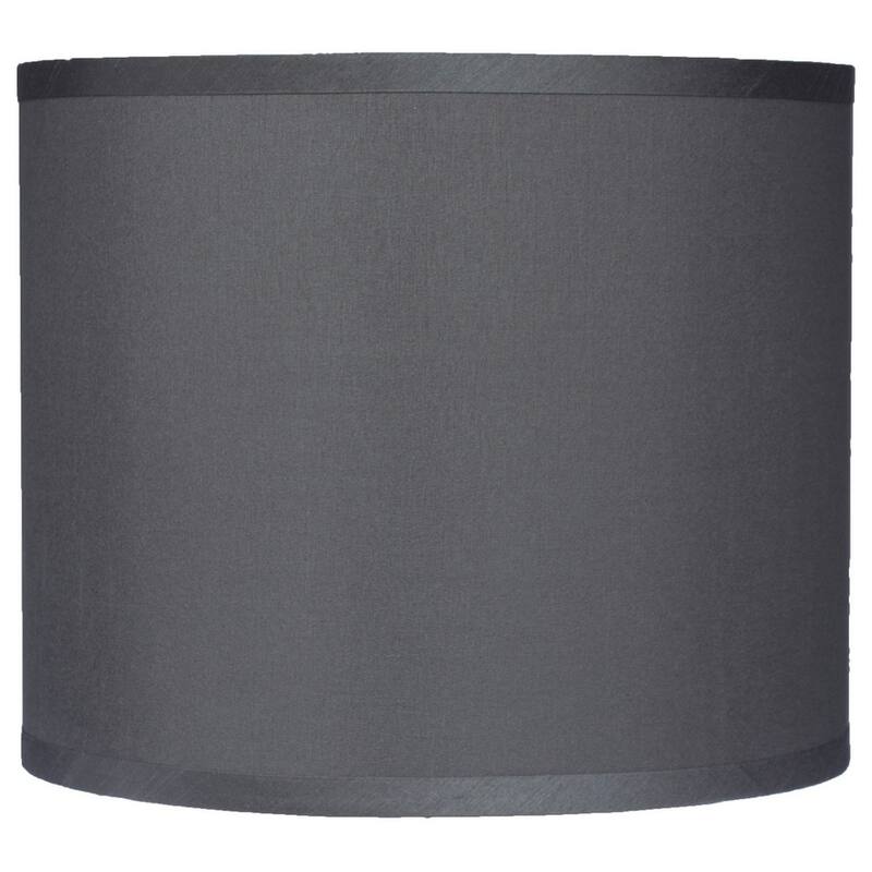 Classic Drum Faux Silk Lamp Shade 8-inch to 16-inch Available - 12" - Gray