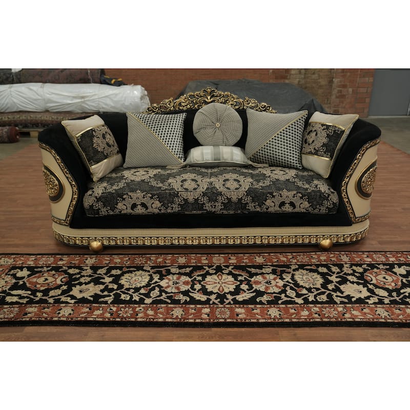 Hand Knotted Oriental 100% Wool Carpet Traditional All-Over Black Ziegler Runner Rug - 10' 0'' X 2' 7''