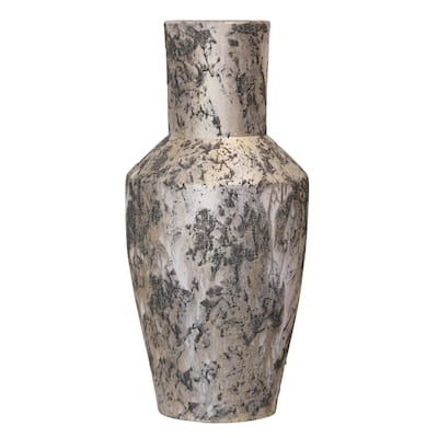 StyleCraft Jarra Vase - Hand Painted Black and Gold 16In Ht