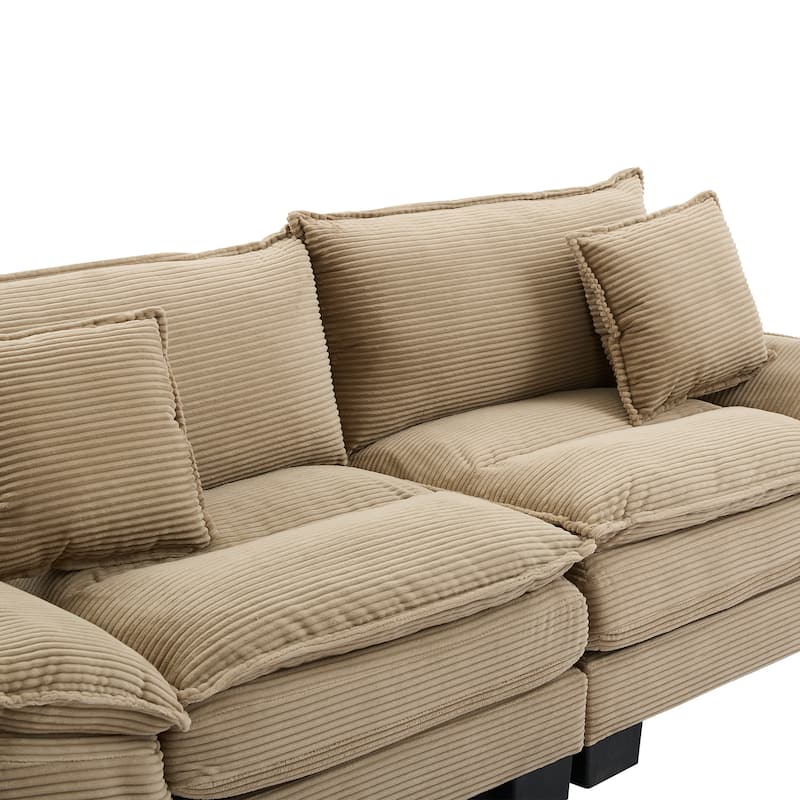 65.5" Upholstered 3-Seater Sofa Couch with Two Pillows and Sturdy Construction