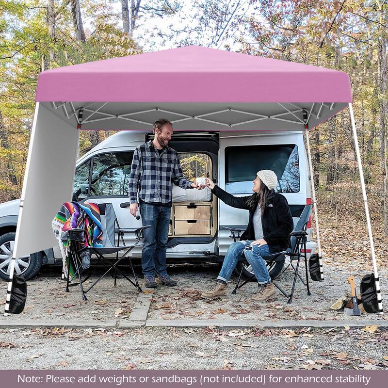 Costway 10 X 10FT Pop up Canopy Tent with 1 Sidewall, Portable - See Details