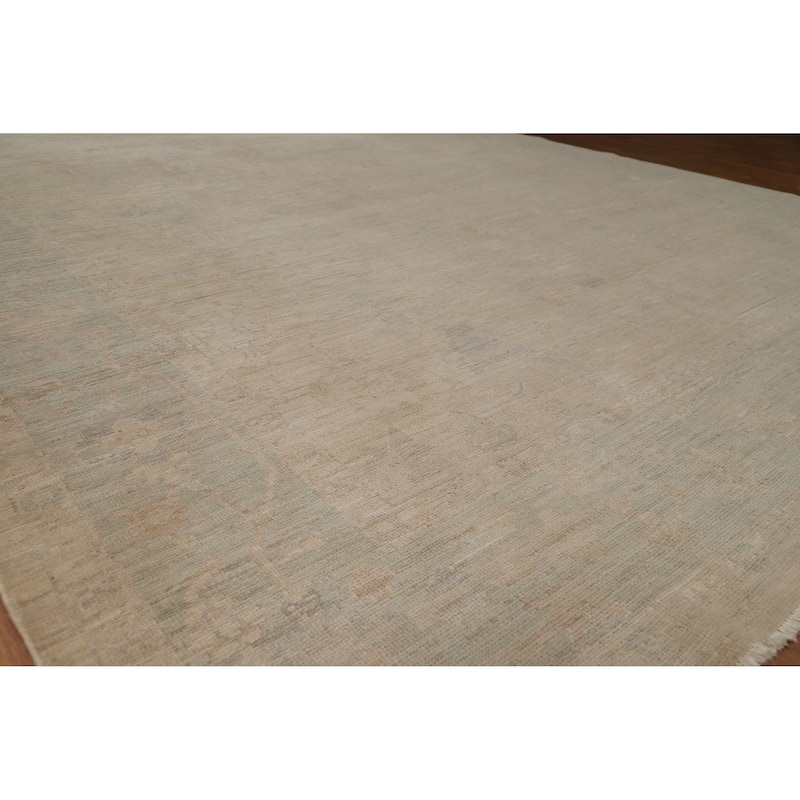 Transitional Oushak Turkish Rug Hand-Knotted Wool Carpet - 8'3"x 10'0" - 8'3"x 10'0" - Ivory/Beige