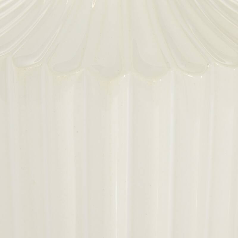Ceramic Fluted Vase - White - Roche River Decor - 6"W x 6"L x 13"H