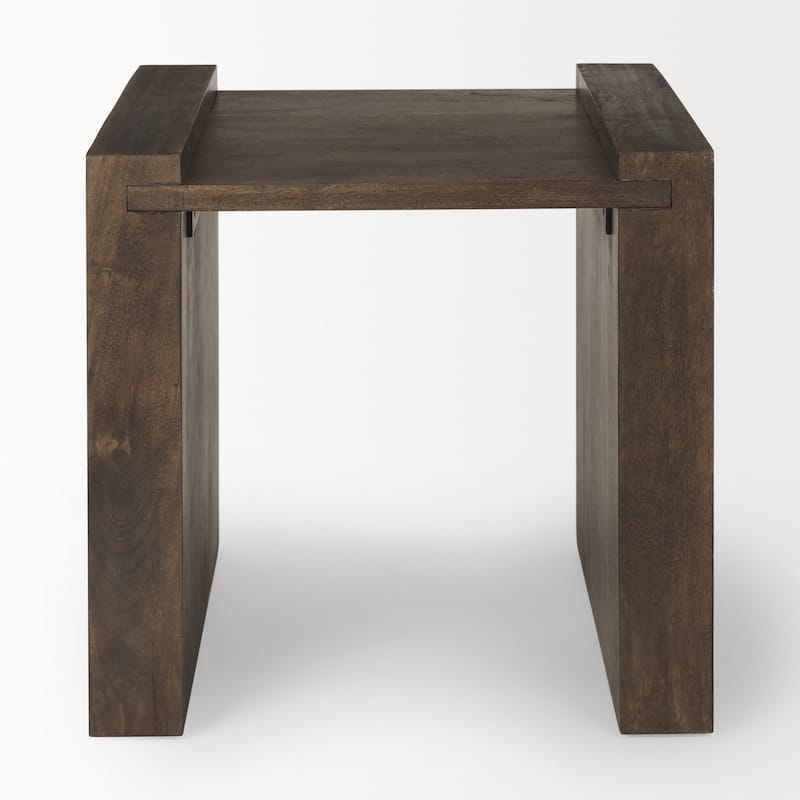 Athelia Dark Brown Solid Wood Square Accent Table - 23L x 22W x 22H