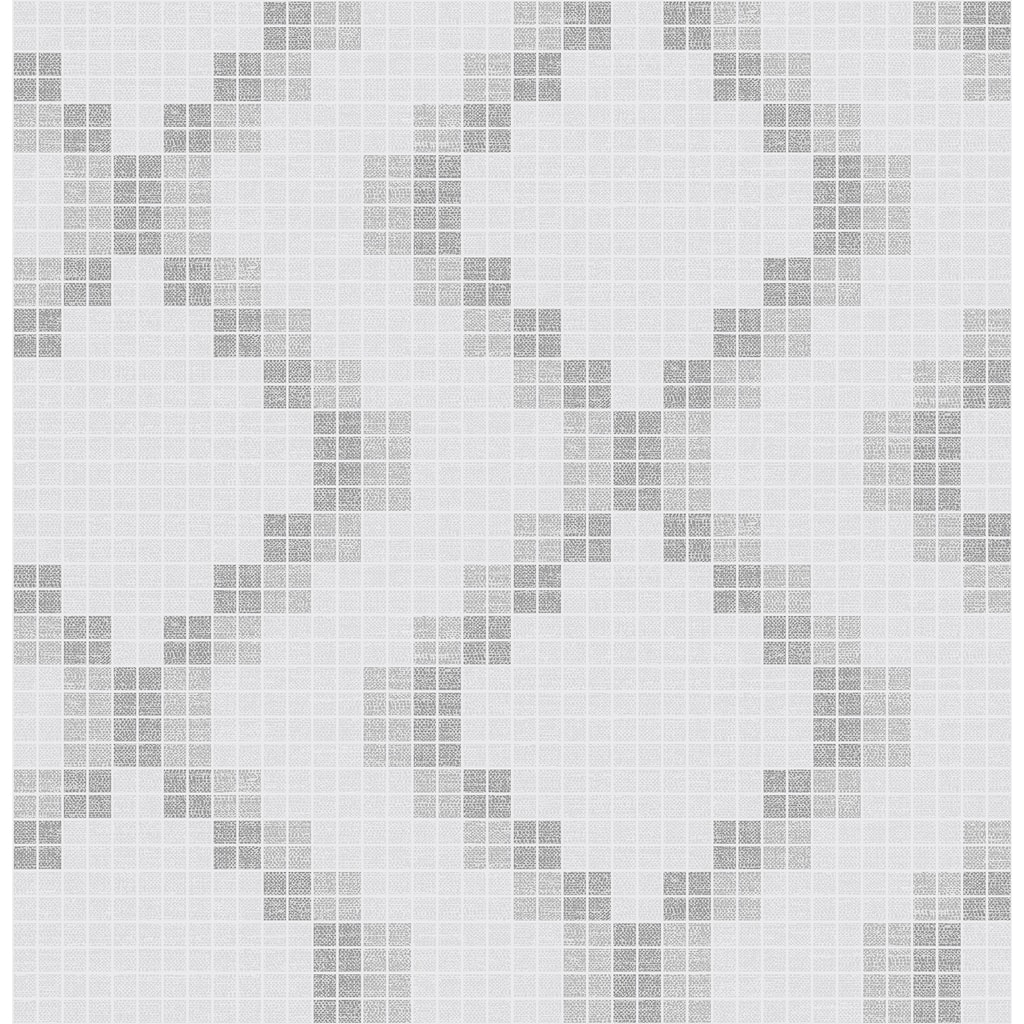A-Street Prints Mosaic Grey Grid Wallpaper