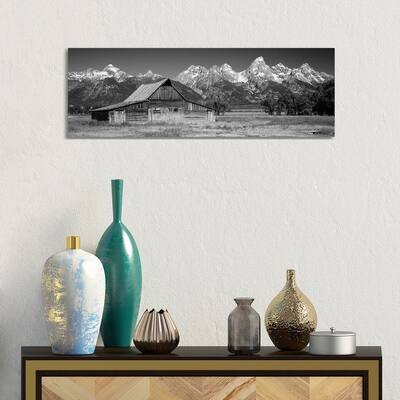 iCanvas "Old Barn On A Landscape, Grand Teton National Park, Wyoming, USA" by Panoramic Images Canvas Print