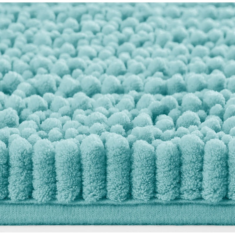 30"x20" - Light Blue Soft Cozy Plush Chenille Bath Mat Bathroom Rug