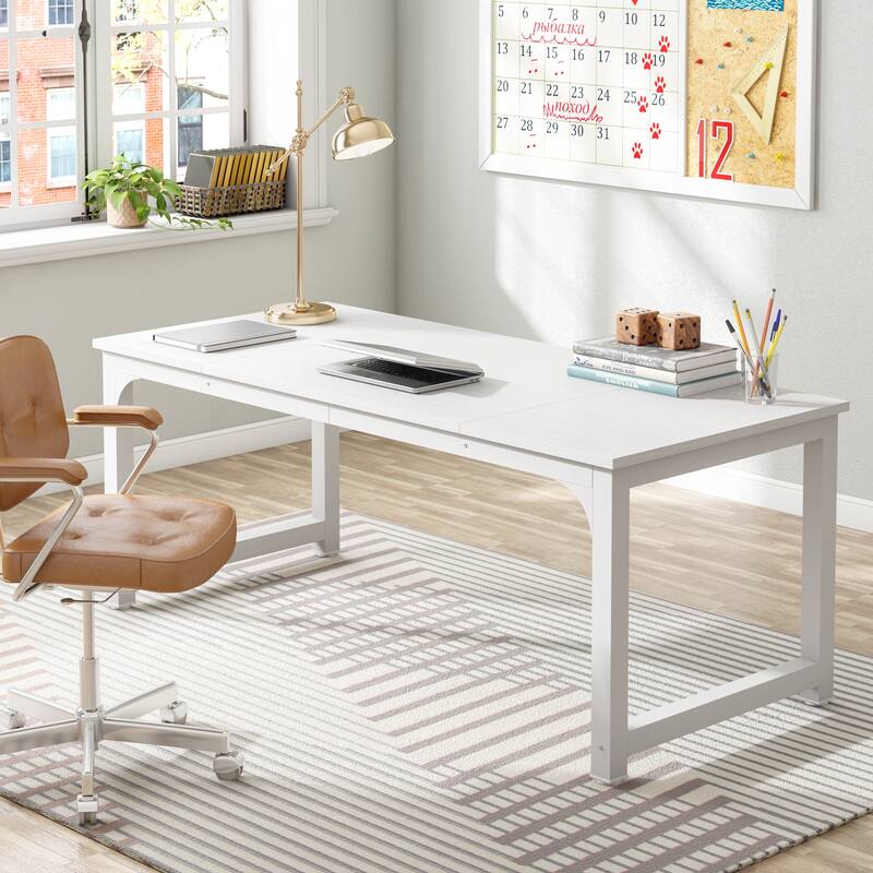 6FT Modern Rectangular Conference Table - 70.86" L x 31.49" W x 29.52" H - White