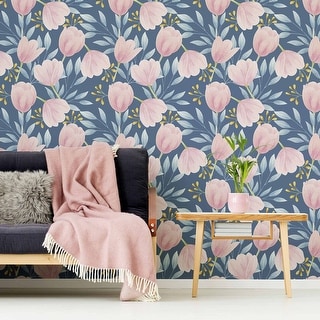Pink  Flower Peel and Stick Removable Wallpaper 5021