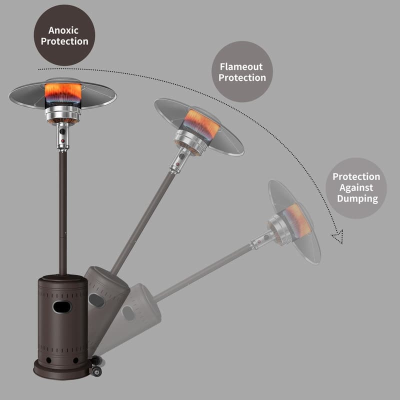 PAMAPIC 48000 BTU Outdoor Propane Patio Heater w/Cover