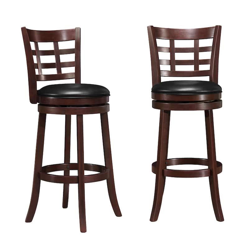 Rovinj Upholstered Back Swivel Bar Stool - Barstool - Cherry-Window Back