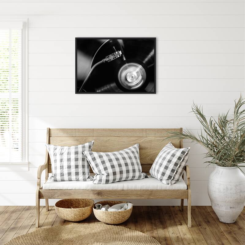 Vinyl No. 2 by Pictufy Studio III (33 x 23 in.), Framed Canvas Wall Art Print