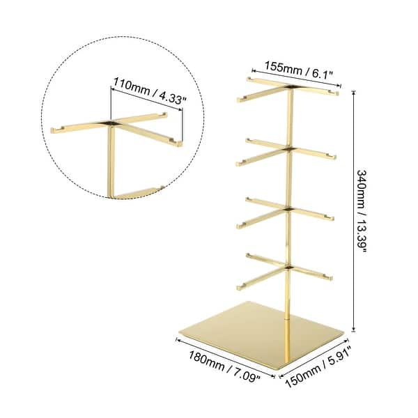 dimension image slide 0 of 3, Sunglasses Display Stand, 1Pcs - Stainless Steel 4-tier Sunglass Rack