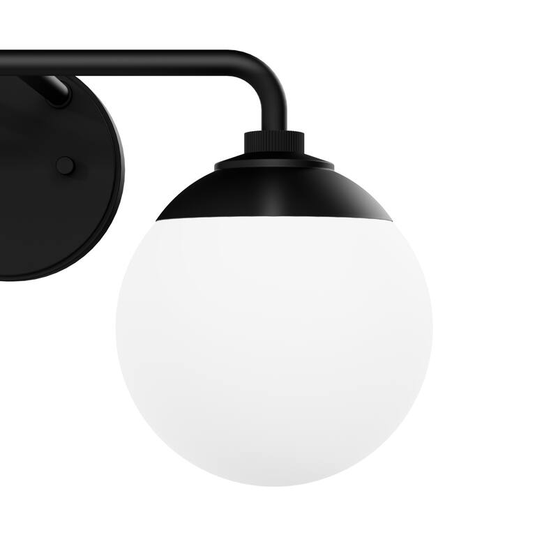 Hunter Hepburn 2 Light Vanity Wall Light, Damp Rated - Vintage, Mid-Century Modern, Glam