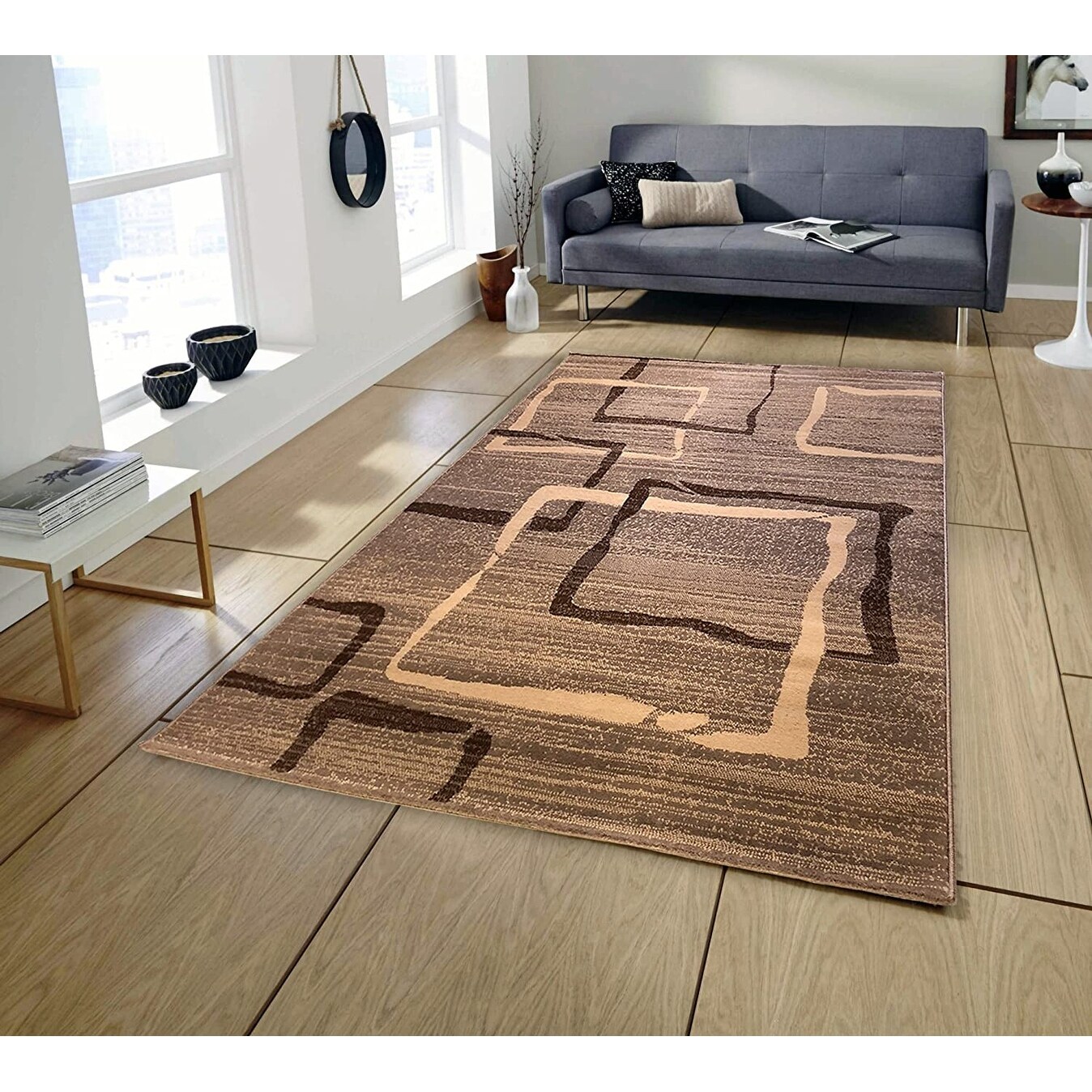 Shop Pyramid Decor Area Rugs For Clearance Brown Modern Geometric Design 5 2 X 7 3 Overstock 24084745