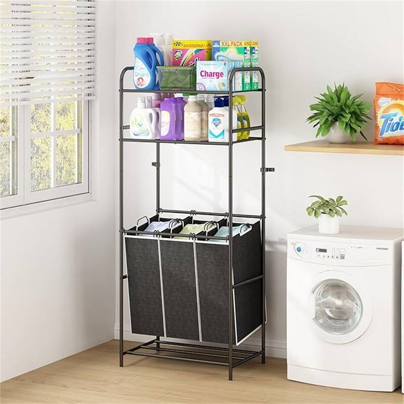 Laundry Hamper Sorter Removable Bags for Clothes Storage - 18.11"D x 28.34"W x 70.85"H