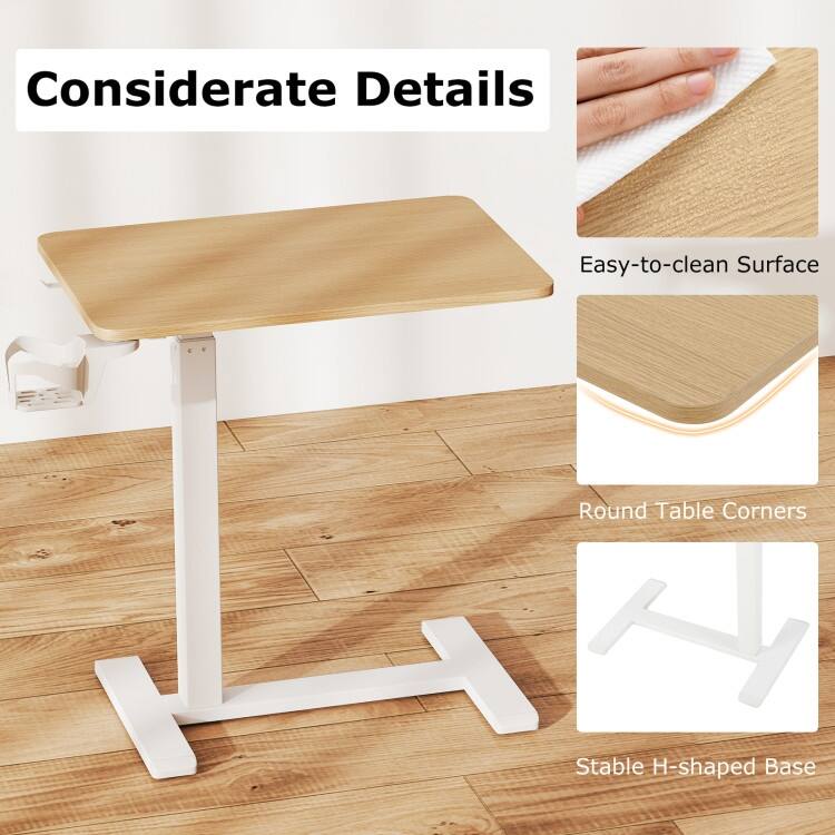 Engineered Wood Mobile Standing Desk with Adjustable Height