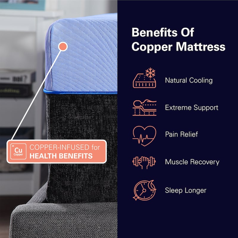 Bridgevine Home 12 inch Refresh Hybrid Cooling Fast Responding Latex Foam and Coil Adult Mattress
